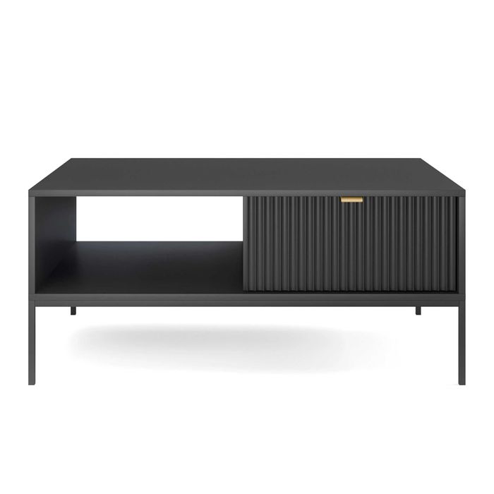 Ława / Stolik kawowy do salonu Crow L104 / Czarny + czarny stelaż
