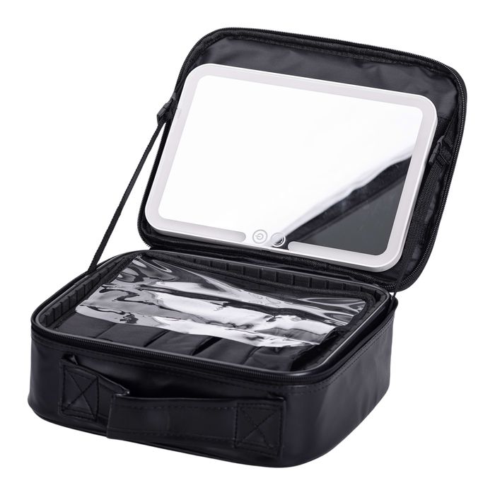 Дорожня косметичка органайзер з LED дзеркалом 26×22×9 см