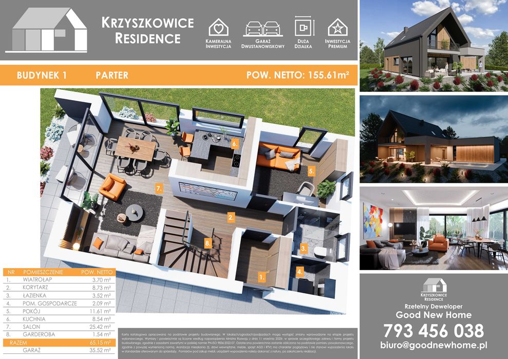 Wizualizacje 3D budynków, wnętrz, rzuty 3D, karty lokali, spacery 360