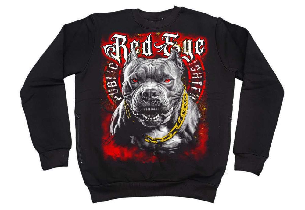 Bluza szyjka Pies RED EYE czerwone oko Pitbull Amstaff