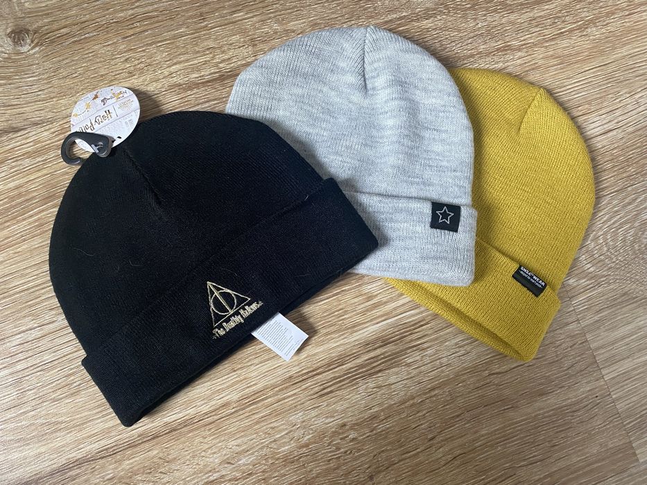 Czapka zimowa żółta musztardowa męska