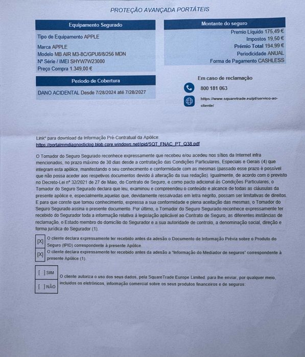 Macbook air de 13P com chip M3 2024/07 igual a novo(rebaixa de preço)