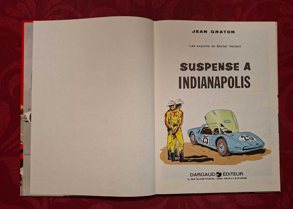 Álbum de Michel Vaillant em francês "Suspense a Indianapolis "