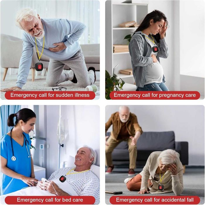 Przycisk alarmowy dla seniorów, WiFi opaska alarmowa