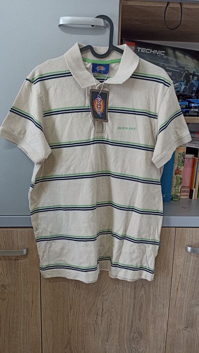 Koszulka męska polo beżowa Zielona vintage Dickies