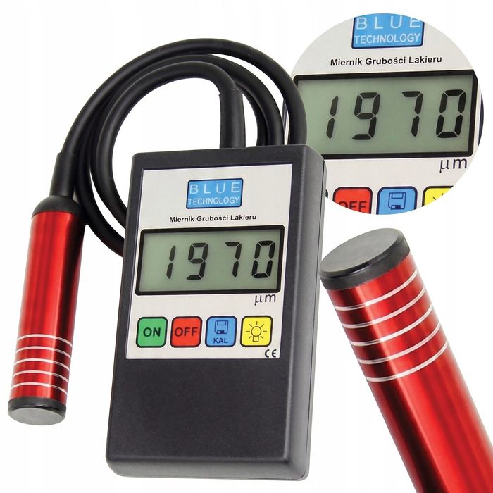 TESTER grubości powłoki lakieru do auta 0-1990µm sonda 80cm