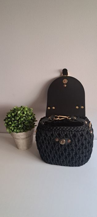 Kuferek, torebka na szydełku, handmade