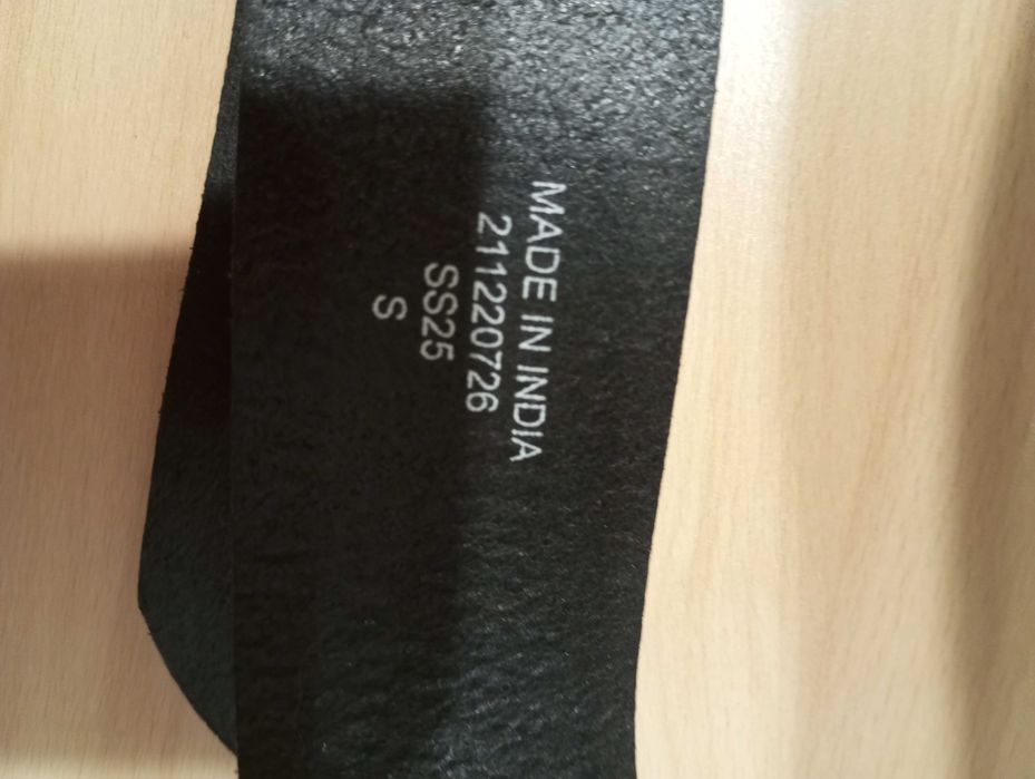 Primark Czarny skórzany pasek męski rozm.S/72-86