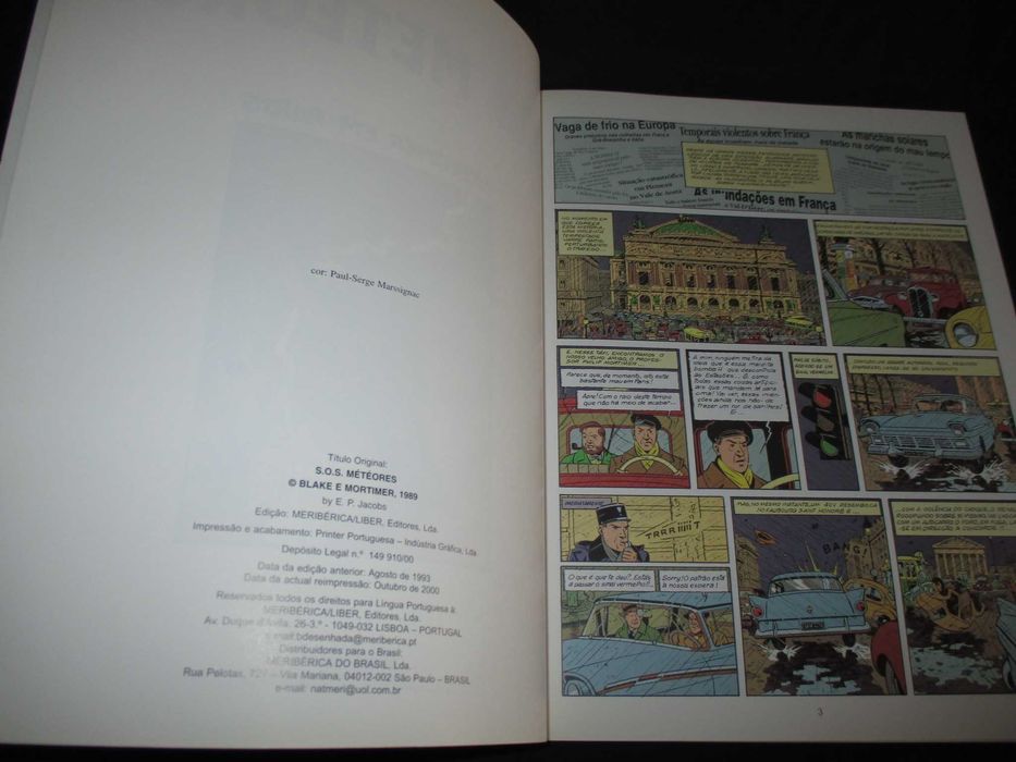 Livro BD SOS Meteoros Blake e Mortimer Meribérica 2000