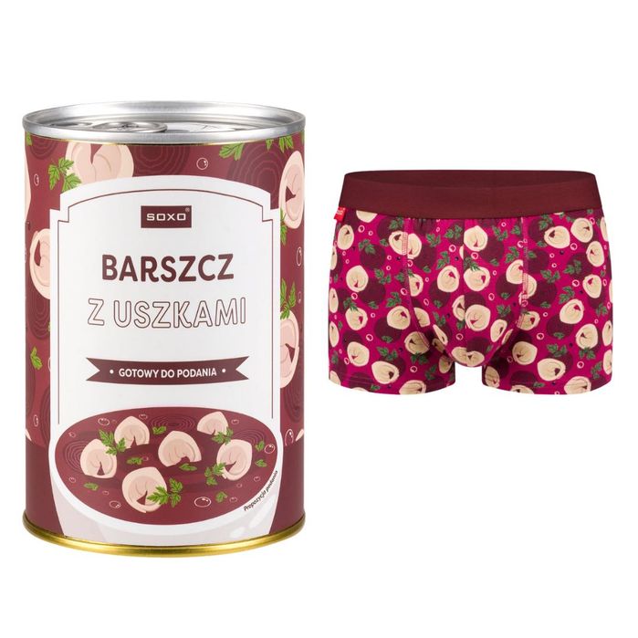 SOXO zabawne bokserki męskie w puszce BARSZCZ Z USZKAMI XL
