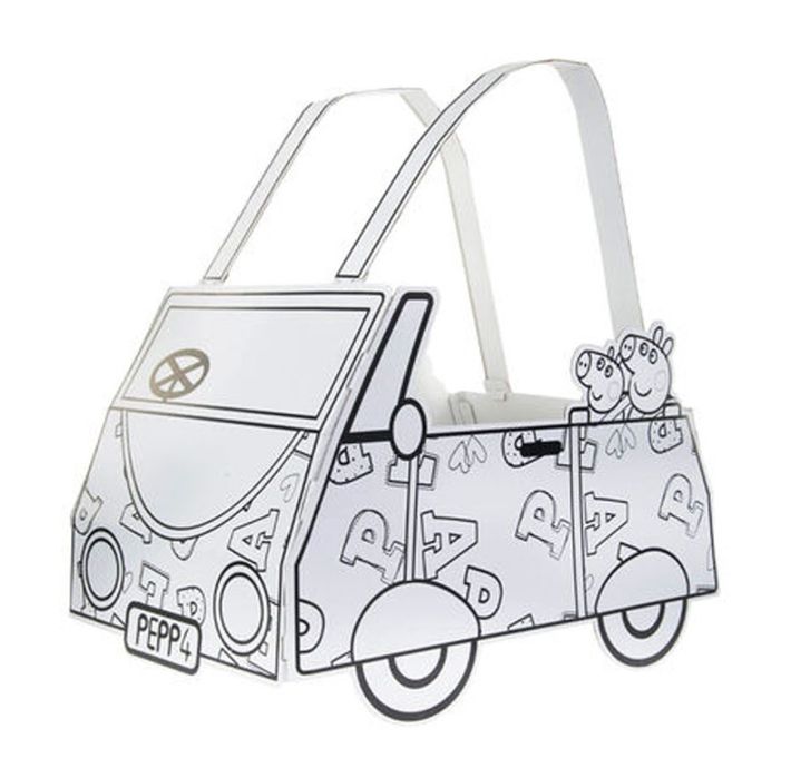 Świnka Peppa DIY duży kartonowy pojazd do malowania domek