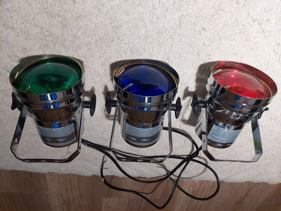 Pinspot z lampą PAR-36 6V/30W 3 szt RGB