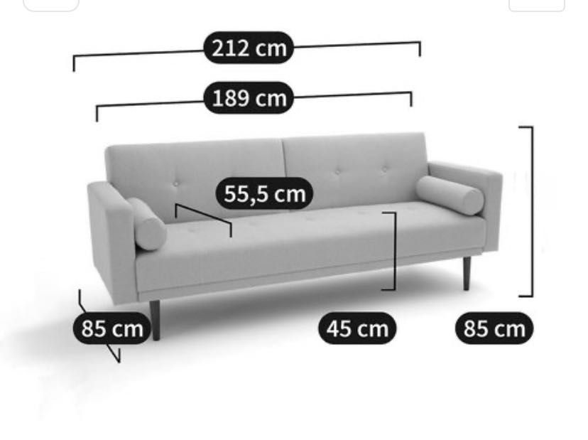Sofá cama lá redoute cinza antracite 3 lugares praticamente novo