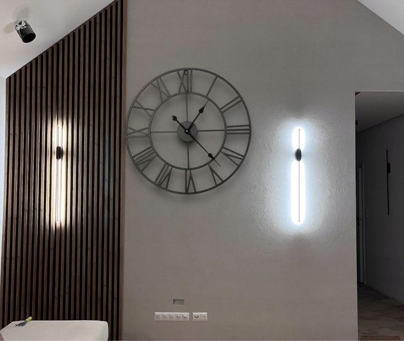 Zegar Ścienny na Ścianę Rzymski 60 cm Duży Czarny Retro 3D do Salonu