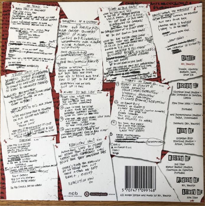 Vinil novo selado colorido vermelho Mr. Maurix punk rock metal numetal