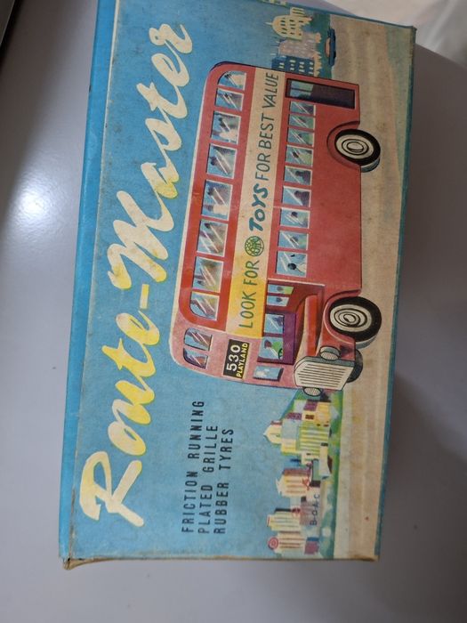 Brinquedo plastico antigo vintage autocarro ingles na caixa