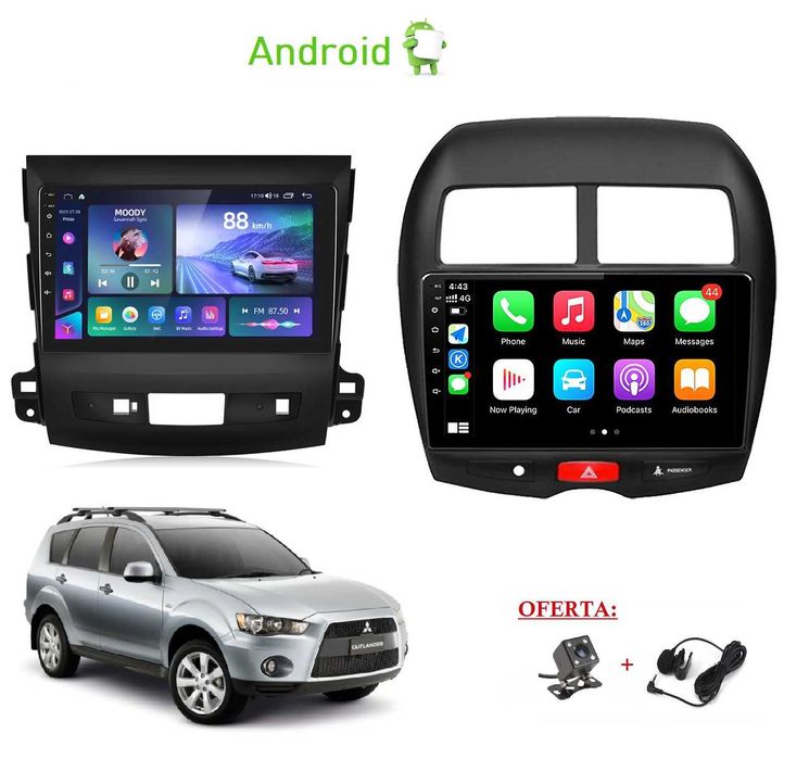 Rádio 2DIN • Citroen Crosser • Peugeot 4007 • Mitsubishi Outlander ASX