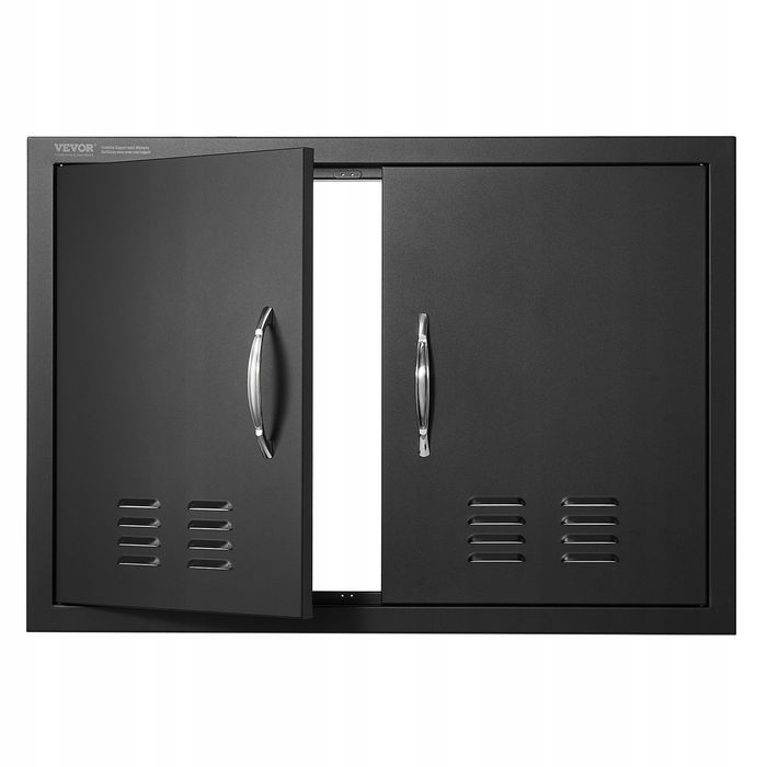 Drzwi dostępowe do grilla VEVOR 762X533X46 mm podwójne mocne czarne