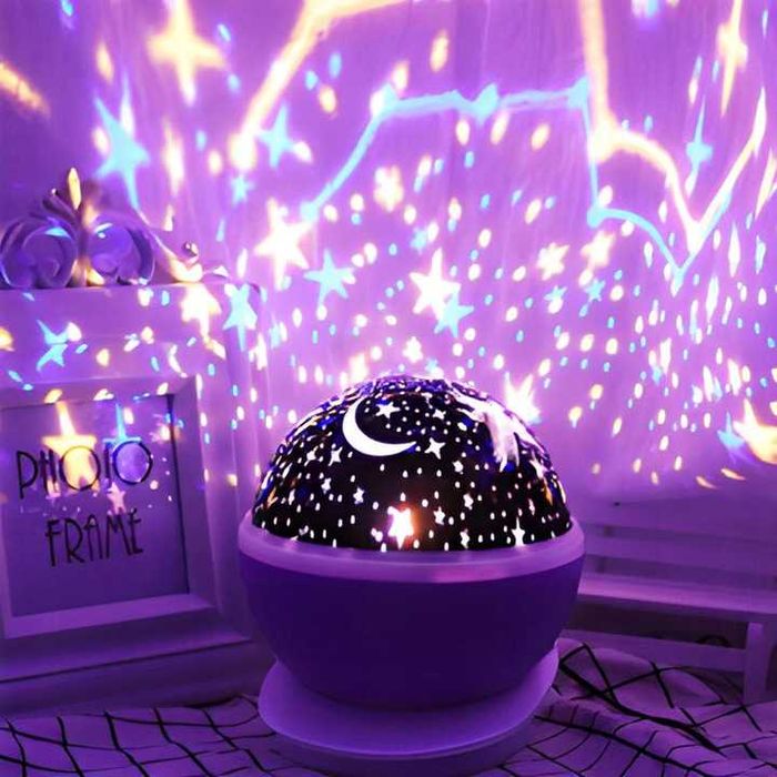 Projektor gwiazd kosmosu nieba księżyca obrotowy 360 stopni lampka