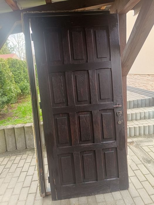 Drzwi dębowe  zewnętrzne z demontażu
