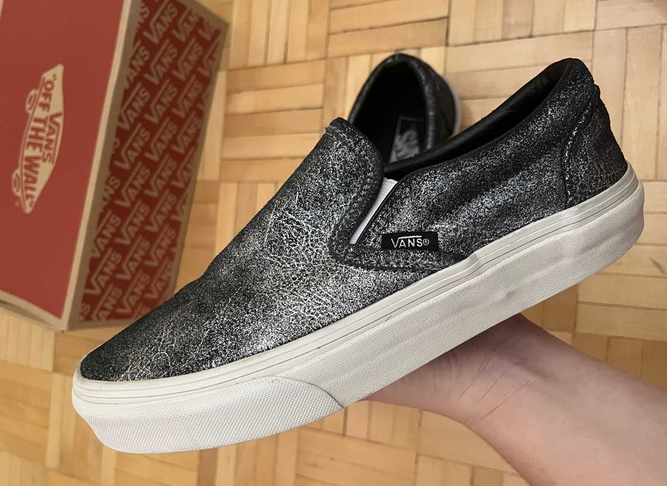 vans, trampki, tenisówki, srebrne, szare, grafitowe, metallic