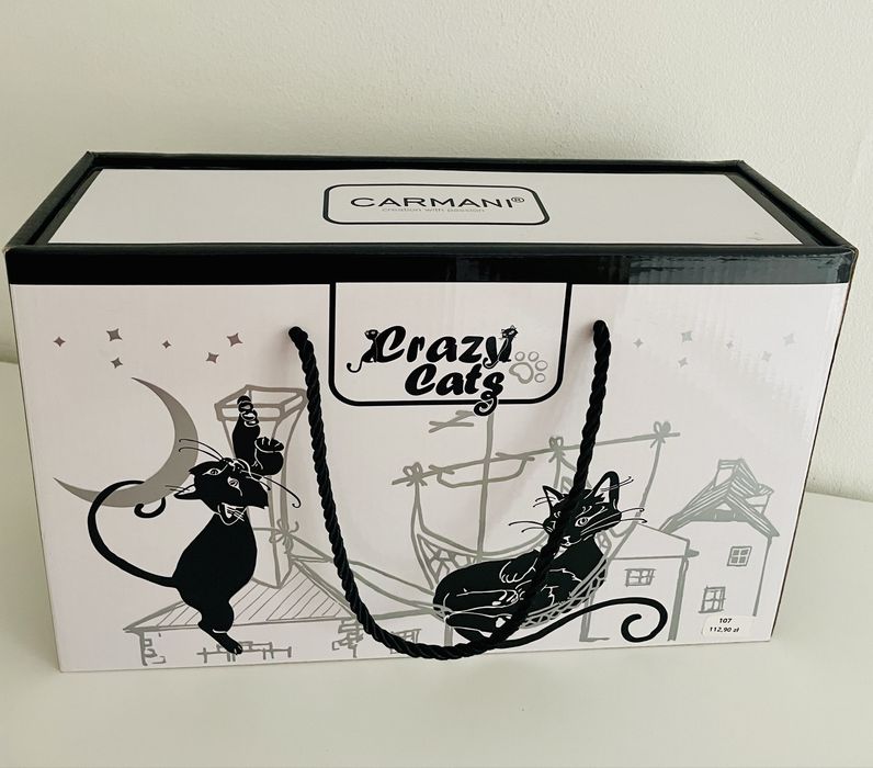 CARMANI zestaw 2 kubki ceramiczne koty black&white