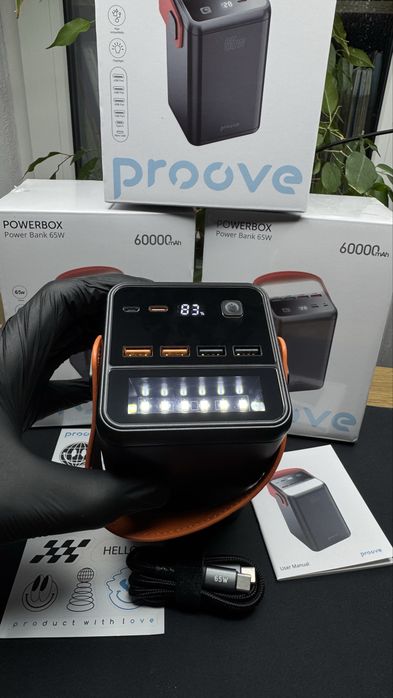 Мощный павербанк Пруве 60000 mAh 65W с гарантией Proove Powerbox
