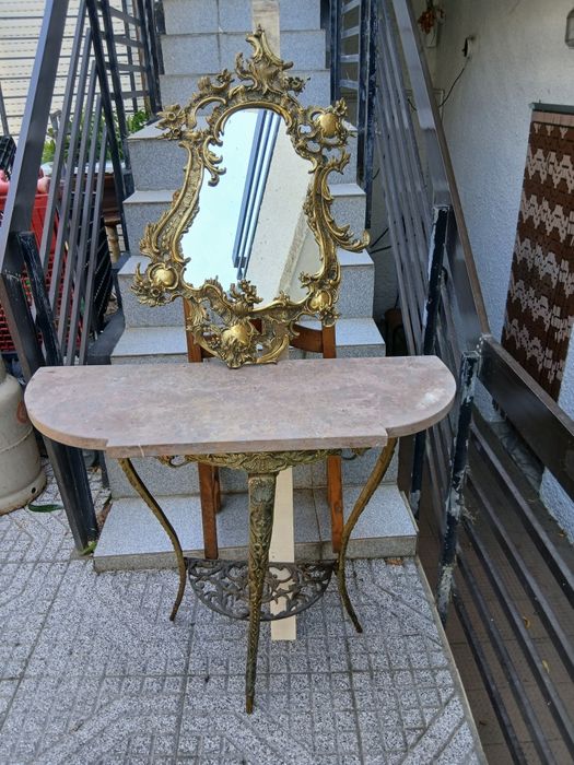 Venda mesa metalica e espelho