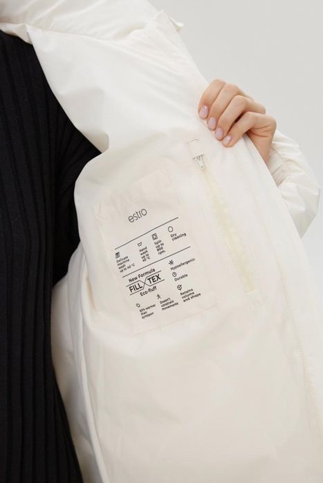 Куртка жіноча, Estro ER00116216 — молочна, зимова