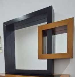 Espelho Decorativo Grande 90x120 cm | Madeira Cerejeira e Wengue