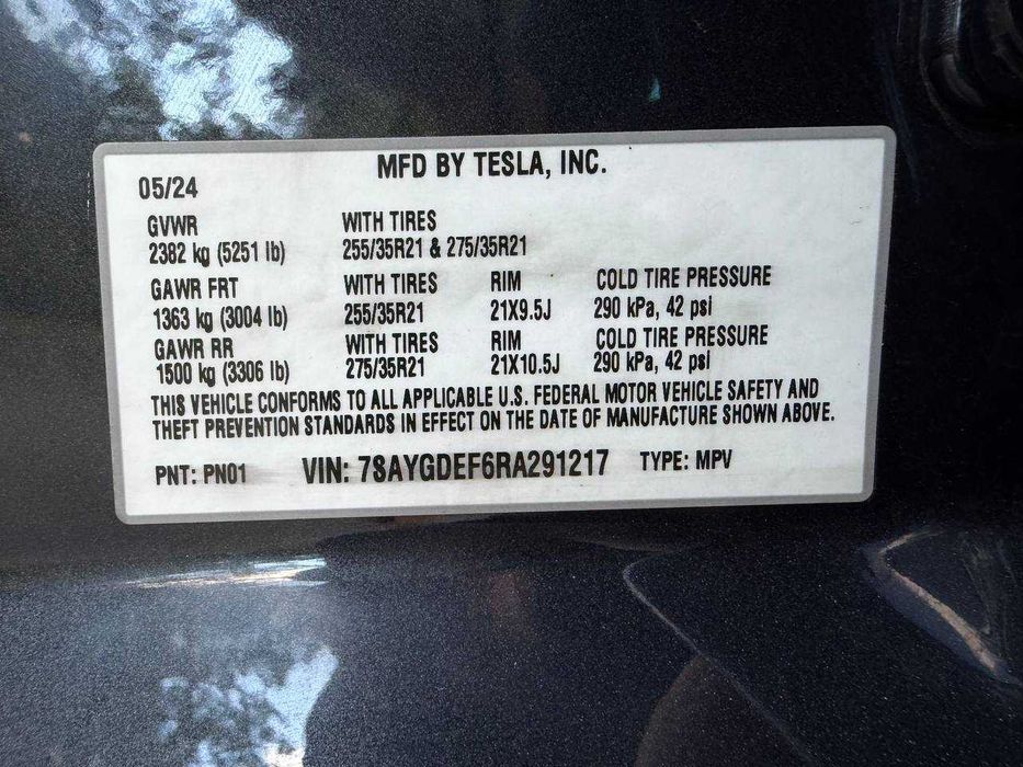 Tesla Model Y 2024 VIN 7SAYGDEF6RA291217 фото оголошення 24 з 24