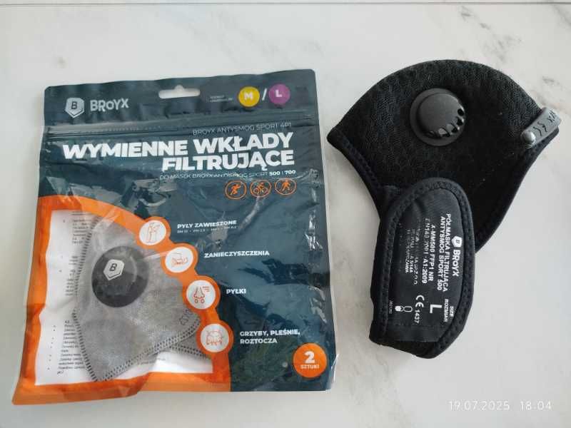 Półmaska filtrująca antysmog SPORT 500 BROYX rozmiar L + 2 filtry