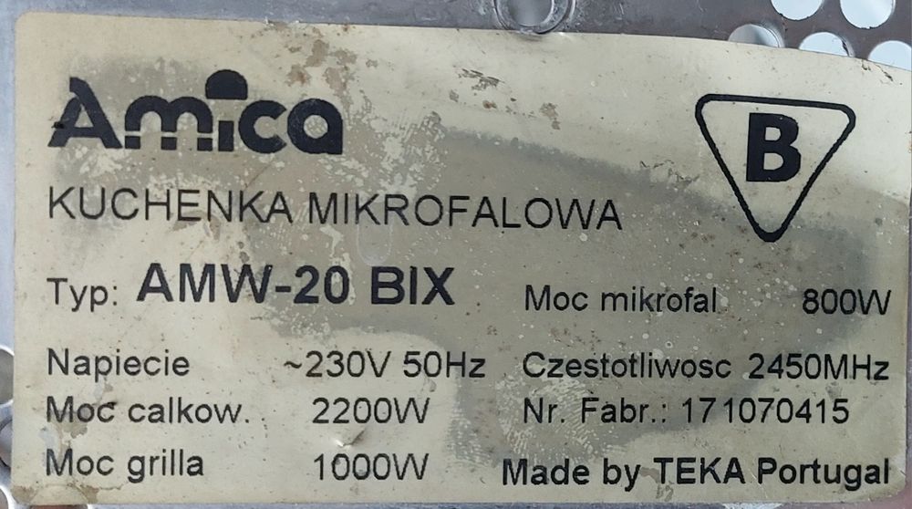 Mikrofala AMW - 20 BIX AMICA /  TEKA