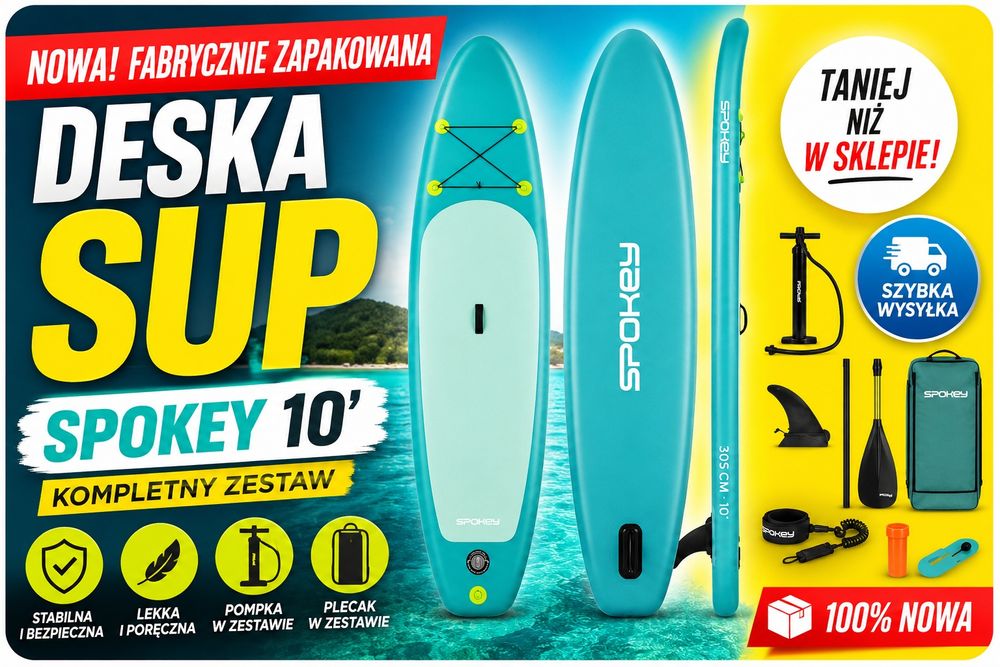 NOWA Deska SUP Spokey All Round 305 cm do pływania GWARANCJA WYSYŁKA DPD