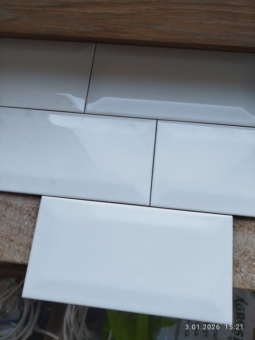 Płytka metro white glossy