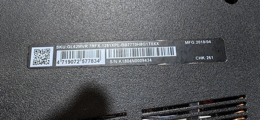 Laptop MSI GL62MVR .. do naprawy lub na czesci
