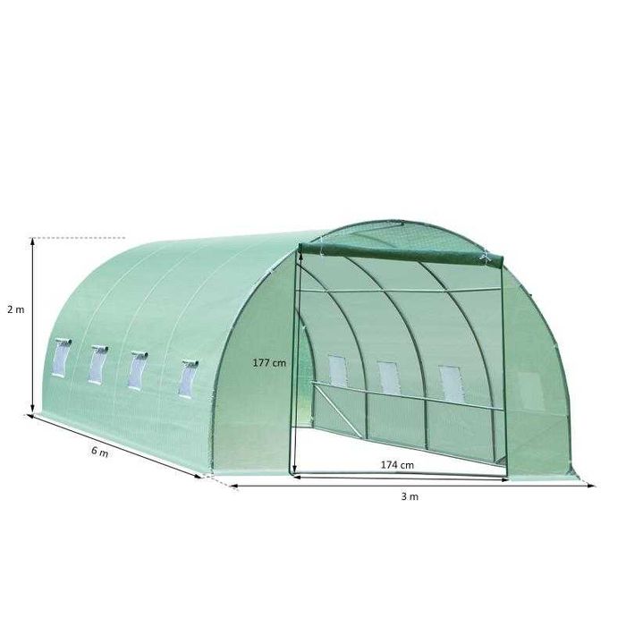 Estufa de Jardim 6x3x2 m – Verde