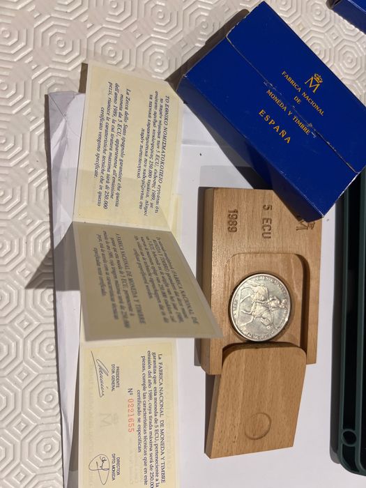 Moeda de Prata 5 ECU Espanha