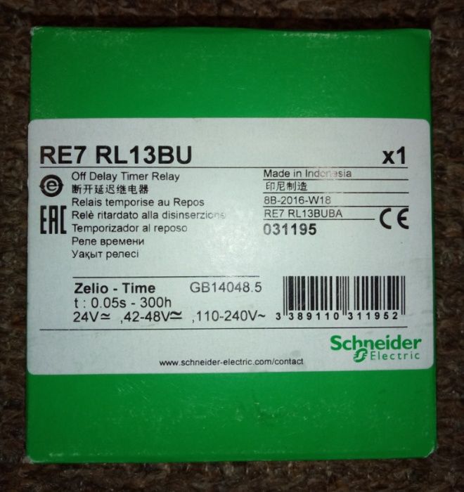 Реле времени RE7RL13BU Schneider Electric