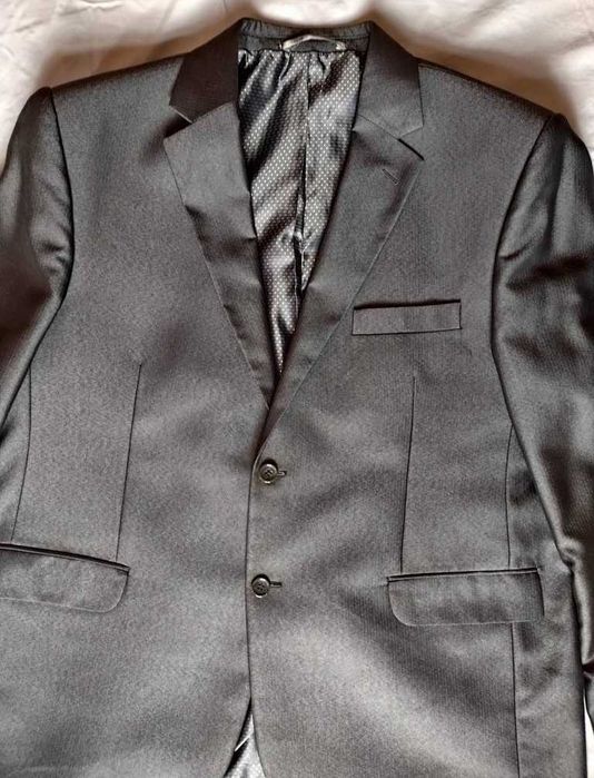 *_* GARNITUR męski szary stalowy wzrost ok. 180cm