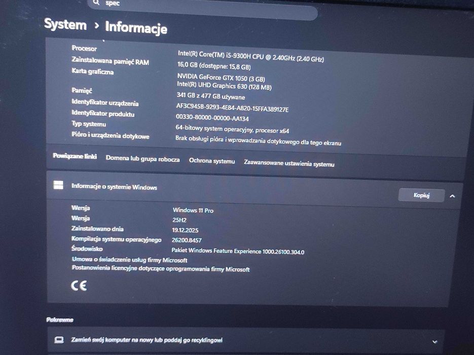 Acer nitro 5 laptop gamingowy