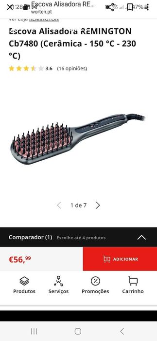 Escova alisadora cerâmica