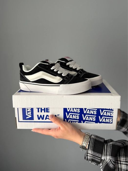 Найкраща Якість! Кросівки Vans Knu Skool Black White Чорно-білі Ванс Кну