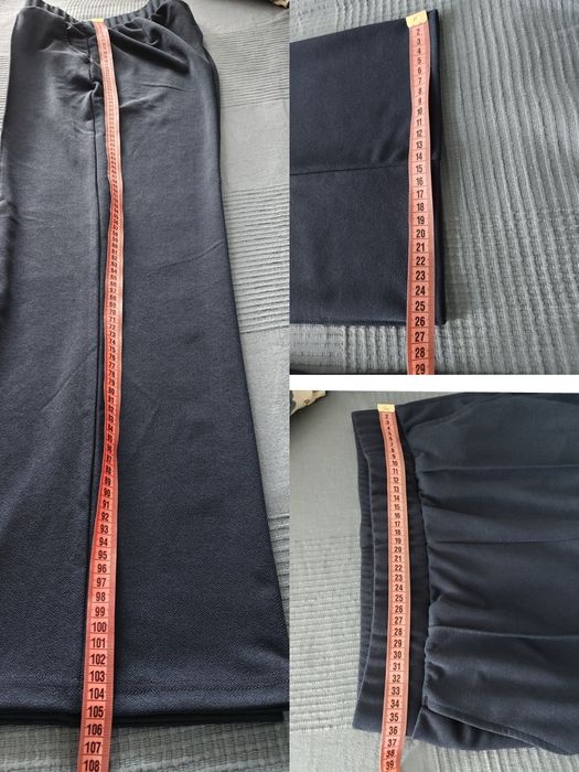 Spodnie damskie nowe z lejącej dzianiny typu interlock, granat, Bonprix, 36/38