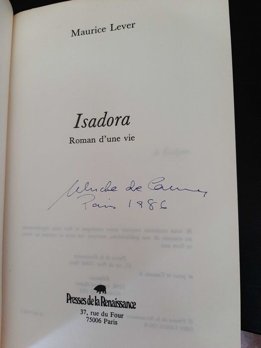 Maurice Lever – Isadora  (Biografia de Isadora Duncan em Língua FR)