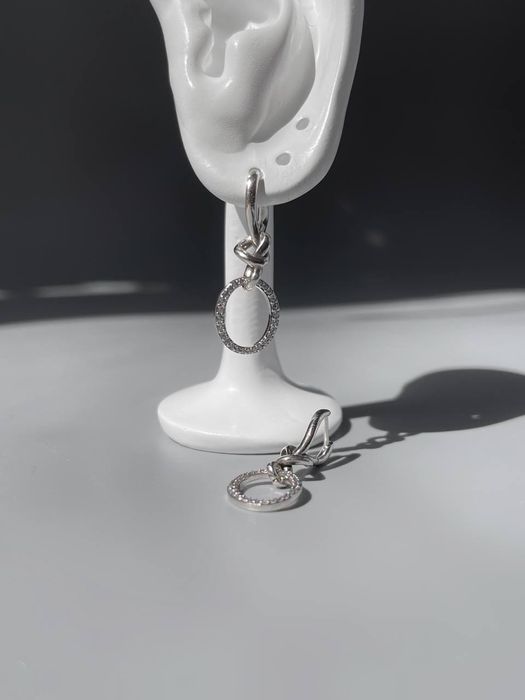 Сережки Pandora "Узи любові" срібло S925 з цирконієм