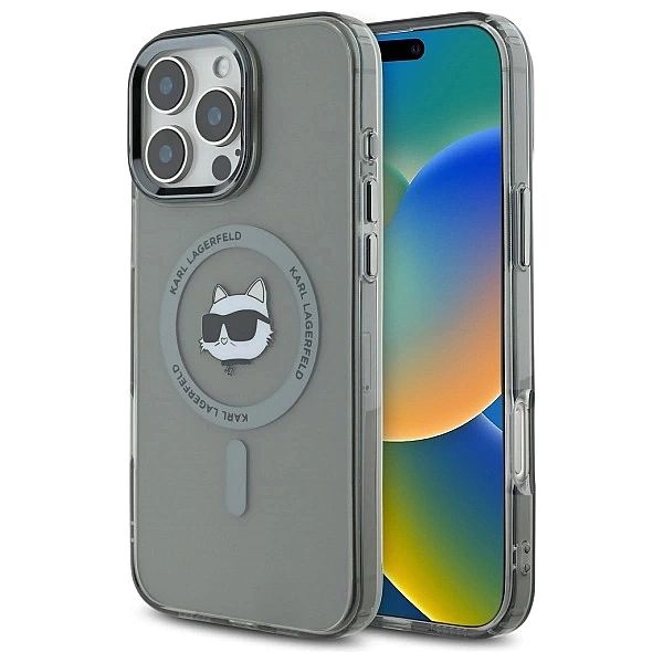 Etui Karl Lagerfeld IML Metal Choupette Head MagSafe na iPhone 16 Pro
