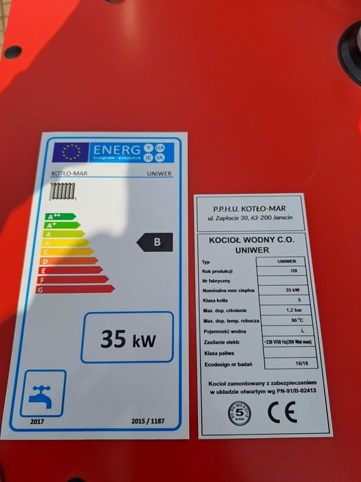 Kocioł Piec do 300m2 35kw Węgiel Drewno +Sterownik Dmuchawa Dostawa 0z