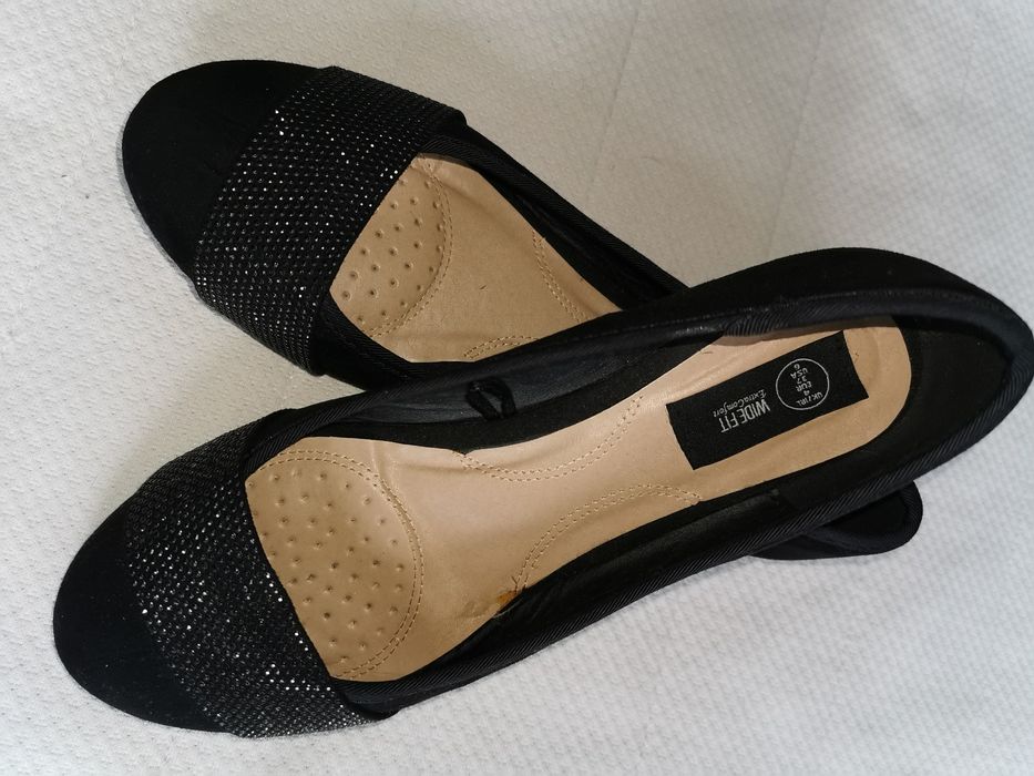 Baleriny nowe czarne r 37 wkładka 24 cm