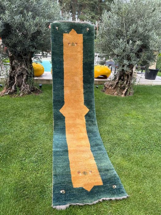 Chodnik Dywan Wełniany r. tkany perski Indo Gabbeh 320x77 sklep 8 tys